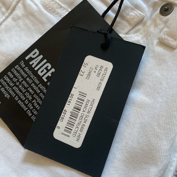 PAIGE “Hoxton” Slim Bianca White Denim Jeans - NWT! - Picture 5 of 10